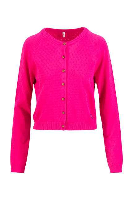 BLUTSGESCHWISTER vest Sweet knit, pink dragon fruit knit