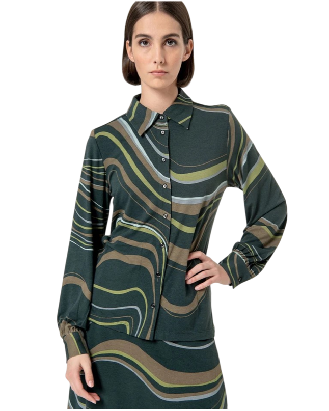 stretchblouse lange mouw, goen