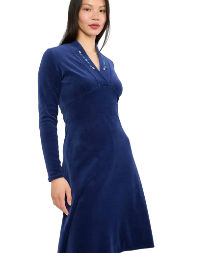 Sukienka Blutsgeschwister Velvet Glamour Aura, Indigo Depths Blue