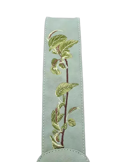 rugzak, slingbag "Tjirp", groen/ cognac/ paars