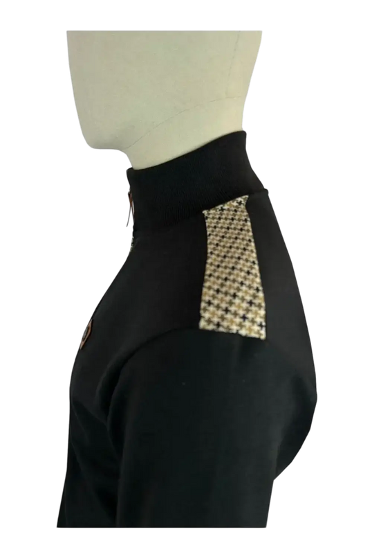 TROJAN HOUNDSTOOTH TRIM TRACK TOP