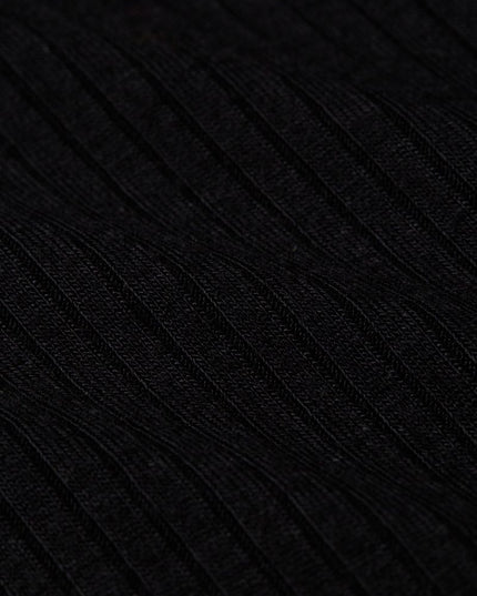 Rollneck Top Uni Rib Black