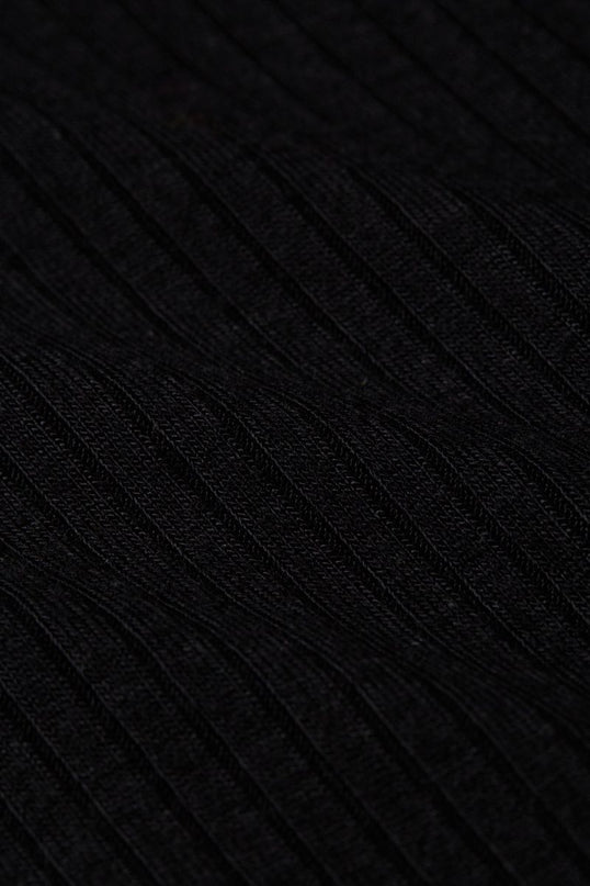 Rollneck Top Uni Rib Black