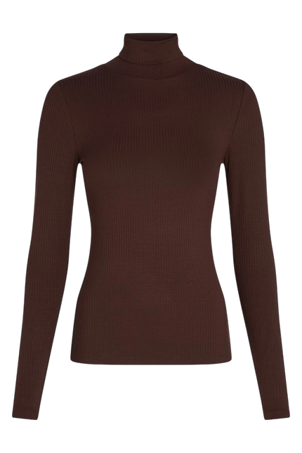 TOP A COLLO ALTO KING LOUIE UNI RIB CIOCCOLATO