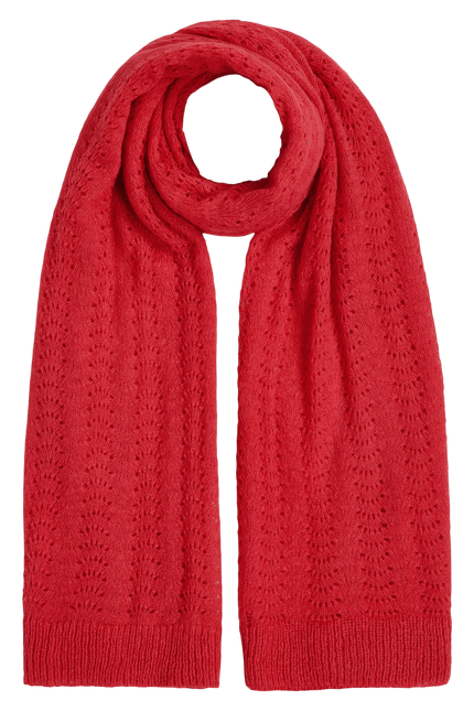 KING LOUIE SCARF AJOUR CARRE, FIRE RED