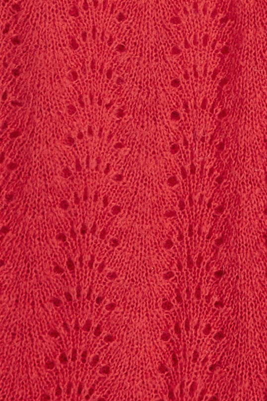 KING LOUIE SCARF AJOUR CARRE, FIRE RED