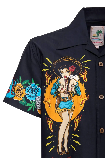 Hawaii Hemd Acapulco Gold zwart