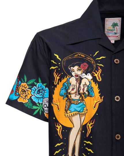 Hawaii Hemd Acapulco Gold zwart