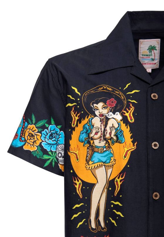 Hawaii Hemd Acapulco Gold zwart