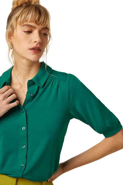 Carina Bluse Tulum Ponderosa Grøn