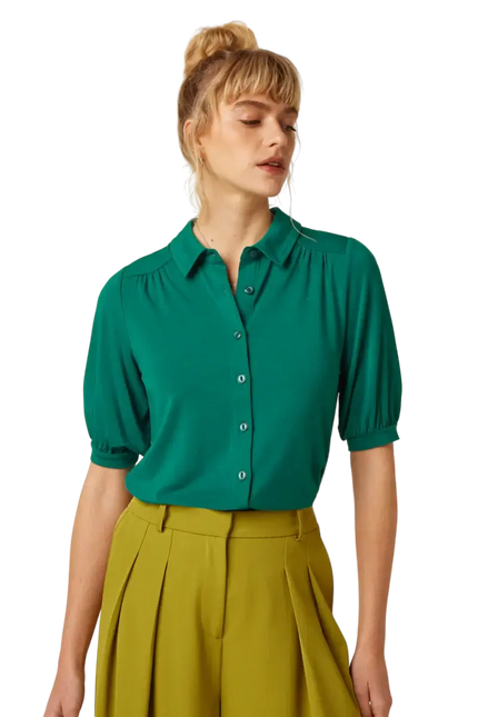 Carina Bluse Tulum Ponderosa Grøn