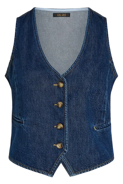 KING LOUIE GILET PLAYA DENIM