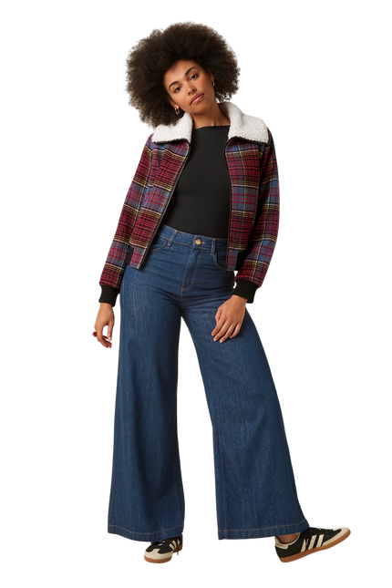 KING LOUIE ARIZONA JACKET BANDA CHECK, HORIZON BLUE