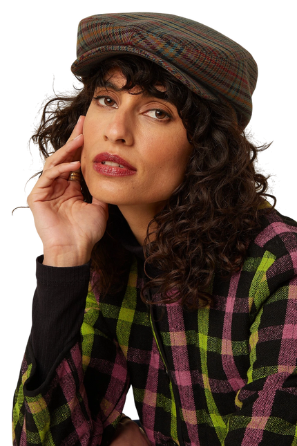 KING LOUIE PEAKY CAP ART CHECK, UMBRE
