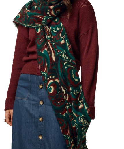 KING LOUIE MAUDE SCARF, BOTANICAL GREEN