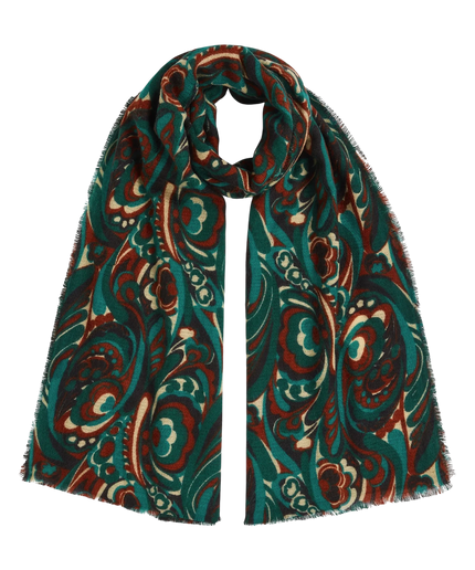 KING LOUIE MAUDE SCARF, BOTANICAL GREEN