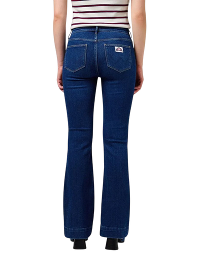 DŻINSY WRANGLER ROZKLOSZOWANE, CIEMNY SPRANY DENIM