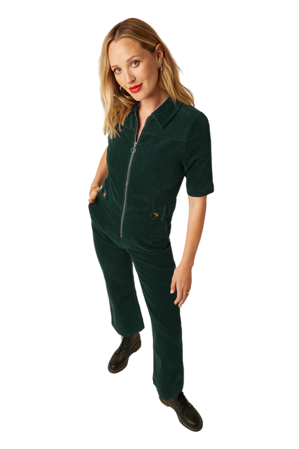 KING LOUIE GARBO JUMPSUIT CORDUROY, PINE GREEN