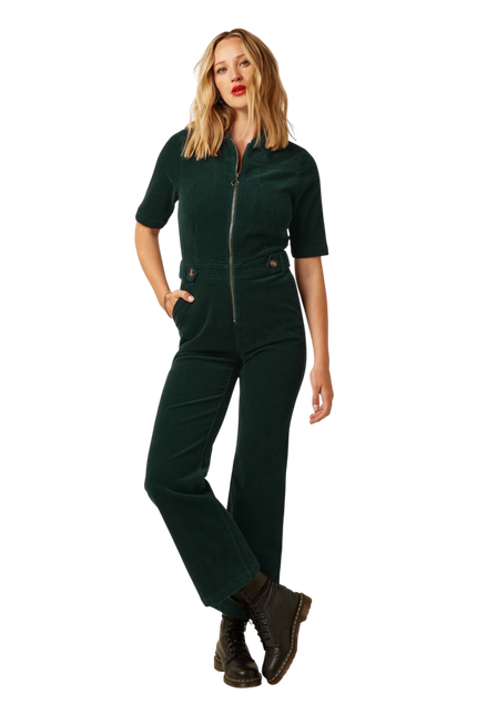 KING LOUIE GARBO JUMPSUIT CORDUROY, PINE GREEN