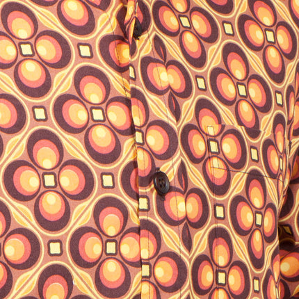 CHENASKI blouse Dots Grid Brown-Yellow