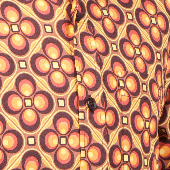 CHENASKI blouse Dots Grid Brown-Yellow