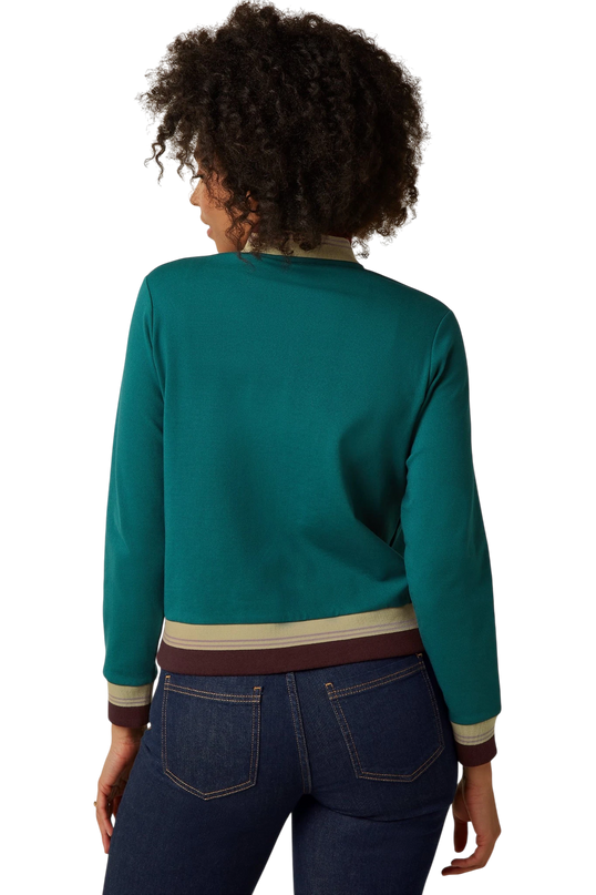 King Louie Colorblock Coljack daytona sweat, spruced green