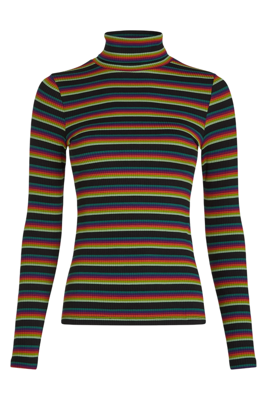 King Louie Rollneck Top Lottie Stripe, botanical green