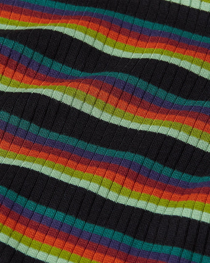 King Louie Rollneck Top Lottie Stripe, botanical green