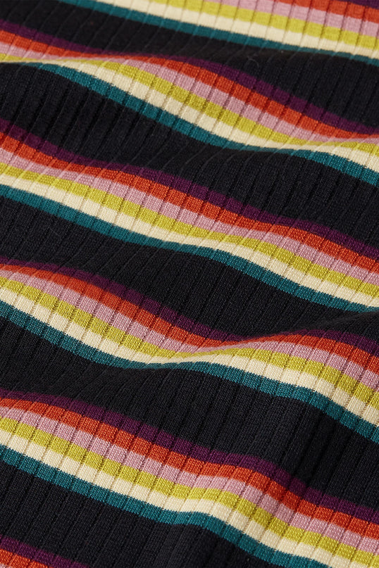 KING LOUIE Rollkragenoberteil Lottie Stripe, botanisches Grün