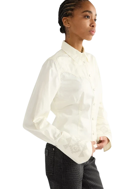 WRANGLER BLOUSE BELL WESTERN SLIM EGRET