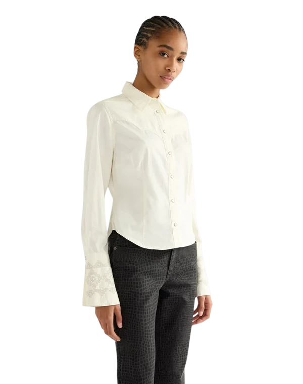 WRANGLER BLOUSE BELL WESTERN SLIM EGRET