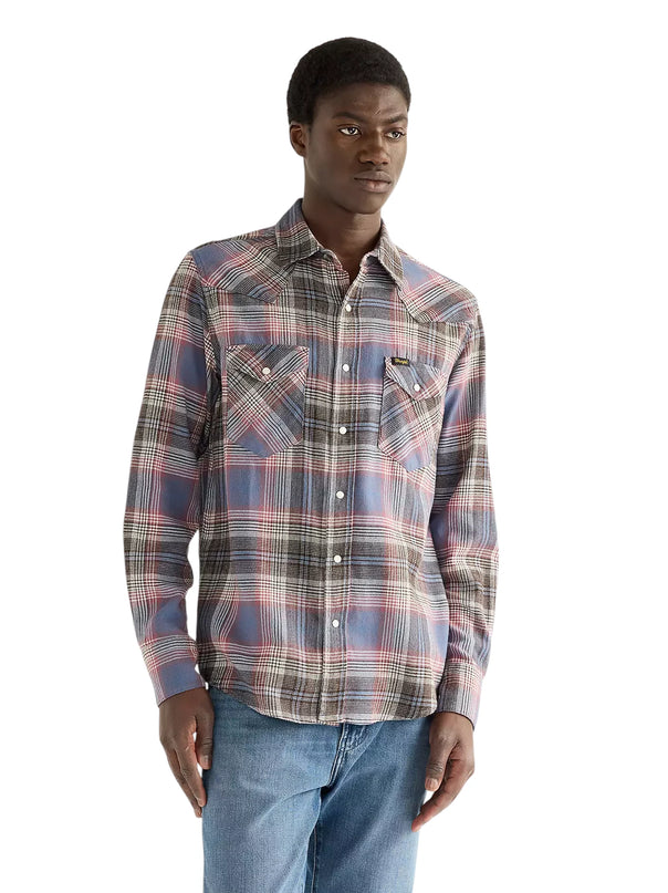 WRANGLER REGULAR WESTERN SHIRT, SOFT BROWN