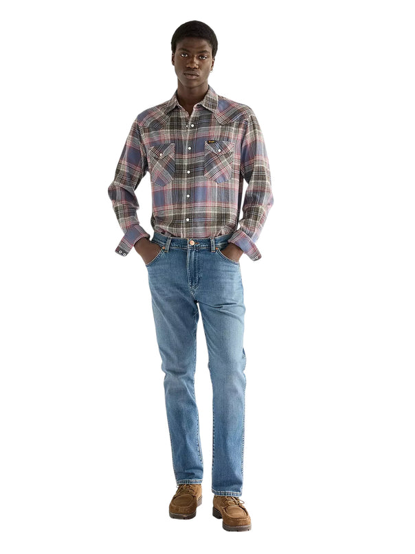 WRANGLER REGULAR WESTERN SHIRT, SOFT BROWN