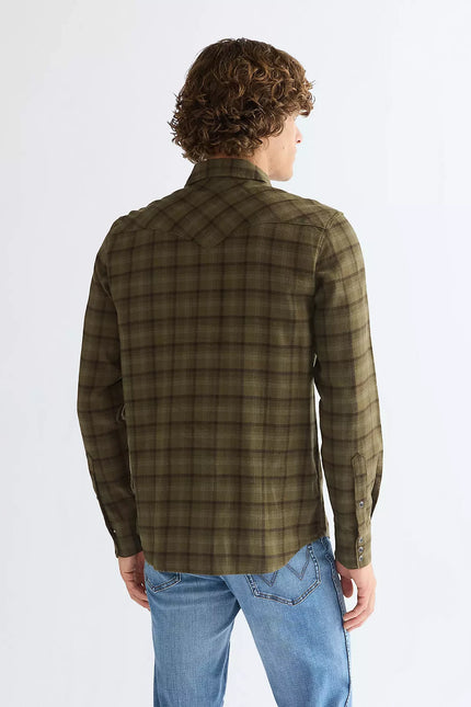 WRANGLER REGULAR WESTERN SHIRT, OLIVE NIGHT