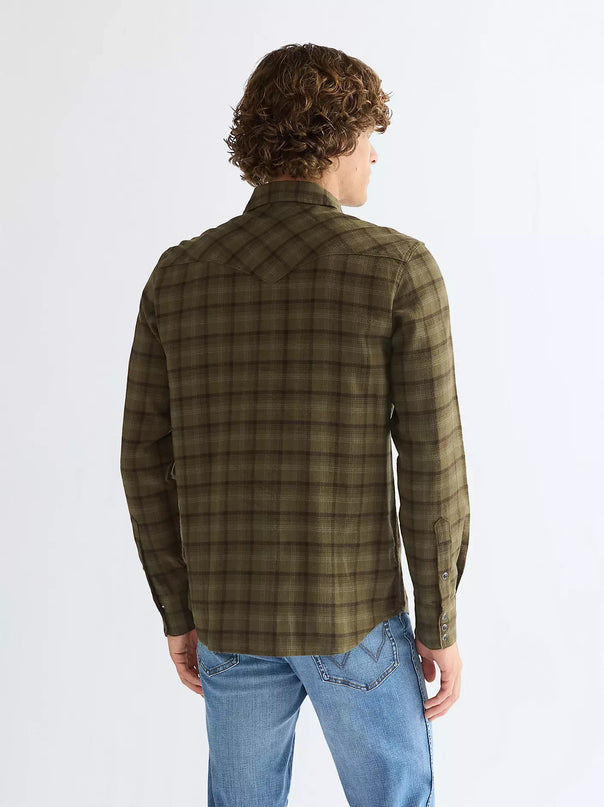 WRANGLER REGULAR WESTERN SHIRT, OLIVE NIGHT