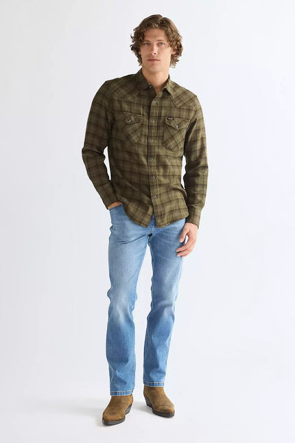 WRANGLER REGULAR WESTERN SHIRT, OLIVE NIGHT
