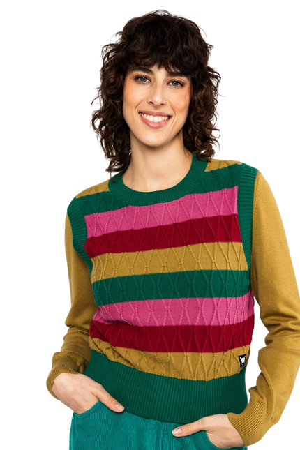 Blutsgeschwister spencer, Carnaby Candy, little party stripe knit