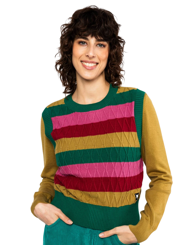 Blutsgeschwister spencer, Carnaby Candy, little party stripe knit