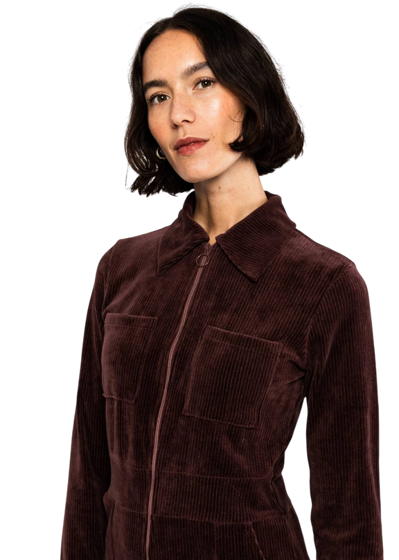 BLUTSGESCHWISTER JUMPSUIT JOLLY MOLLY, BROWN GRAPE TASTE