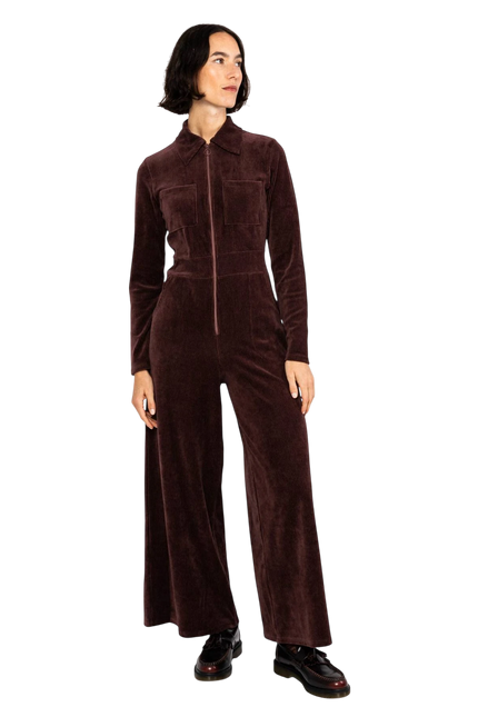 BLUTSGESCHWISTER JUMPSUIT JOLLY MOLLY, BROWN GRAPE TASTE