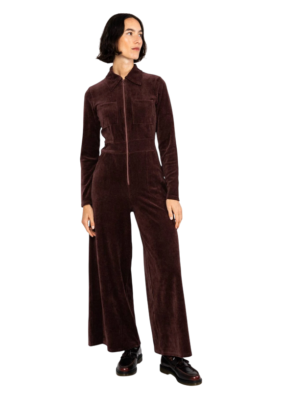 BLUTSGESCHWISTER JUMPSUIT JOLLY MOLLY, BROWN GRAPE TASTE