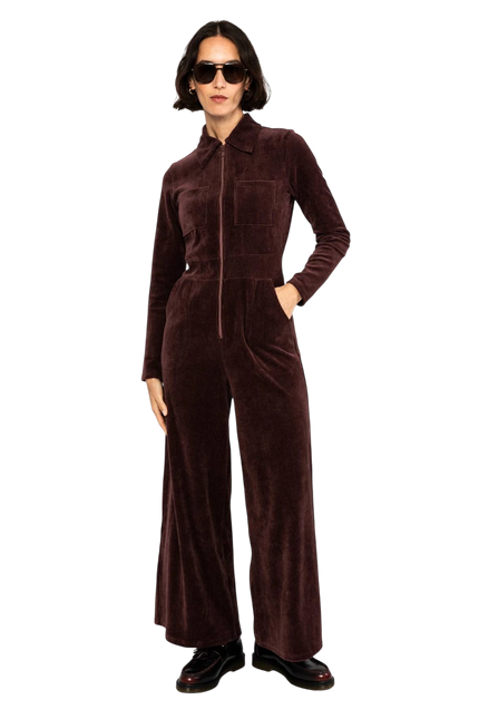 BLUTSGESCHWISTER JUMPSUIT JOLLY MOLLY, BROWN GRAPE TASTE