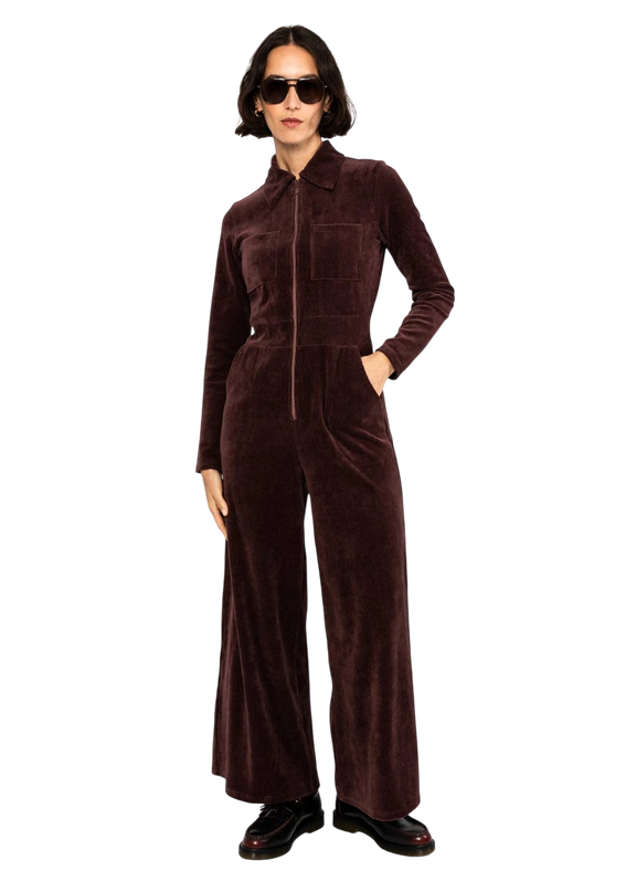 BLUTSGESCHWISTER JUMPSUIT JOLLY MOLLY, BROWN GRAPE TASTE