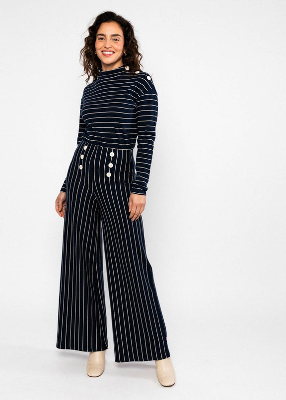 BLUTSGESCHWISTER STEREO RAINBOW SAILORETTE, BLUE LINE STRIPES