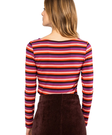 BLUTSGESCHWISTER TOP SWEET SAILORETTE, RETRO WARMTH STRIPE