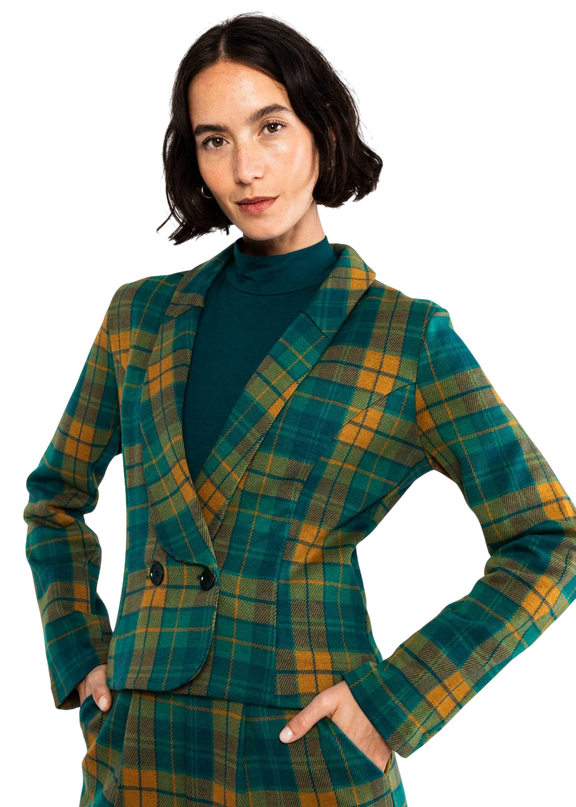BLUTSGESCHWISTER BLAZER TAILORED THREADS, CLASSY SASSY CHECK