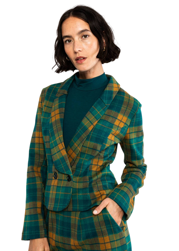 BLUTSGESCHWISTER BLAZER TAILORED THREADS, CLASSY SASSY CHECK