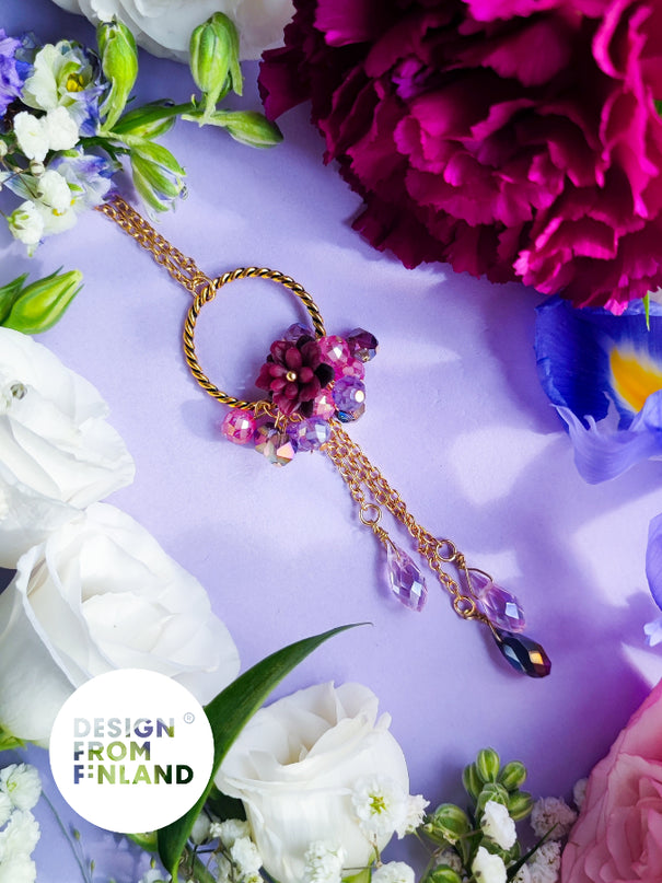 DAUGHTER OF THE WILD ROSE NECKLACE - 18K GOLD PLATED