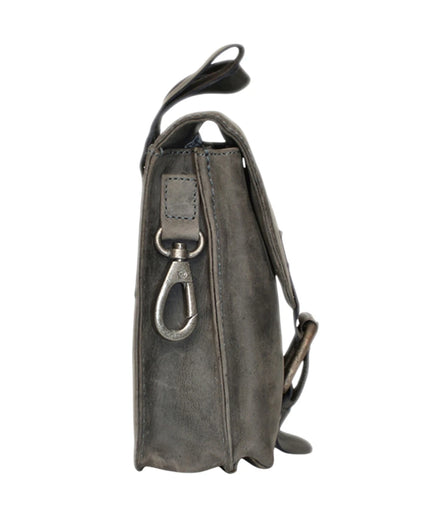 RIÑONERA BIKER GREENBURRY DE CUERO GRIS CARBÓN