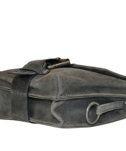 RIÑONERA BIKER GREENBURRY DE CUERO GRIS CARBÓN